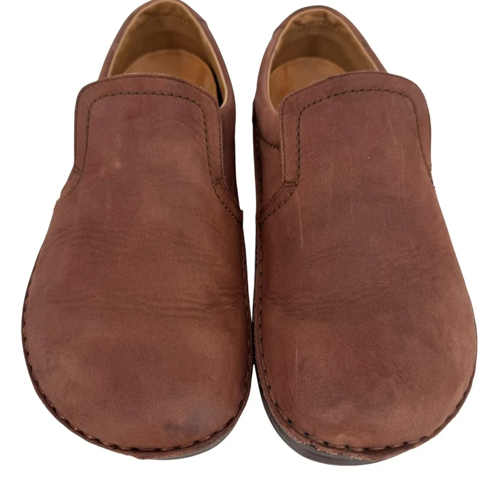 Birkenstock Slip On Loafer Shoe Mens 43 10 Wide Brown Nubuck Leather Comfort